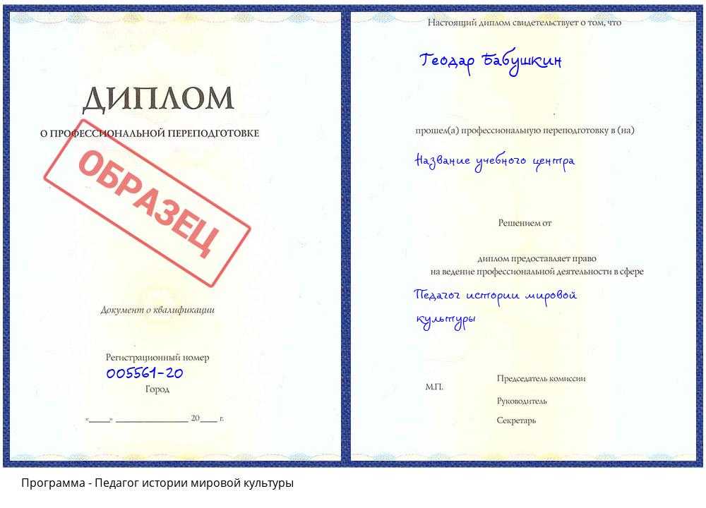 Педагог истории мировой культуры Павлово